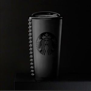 Limited Edition Starbucks Mayte Black Studded Ceramic Coffee Travel Mug